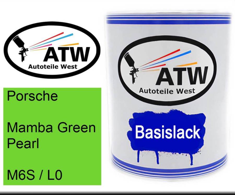 Porsche, Mamba Green Pearl, M6S / L0: 1L Lackdose, von ATW Autoteile West.